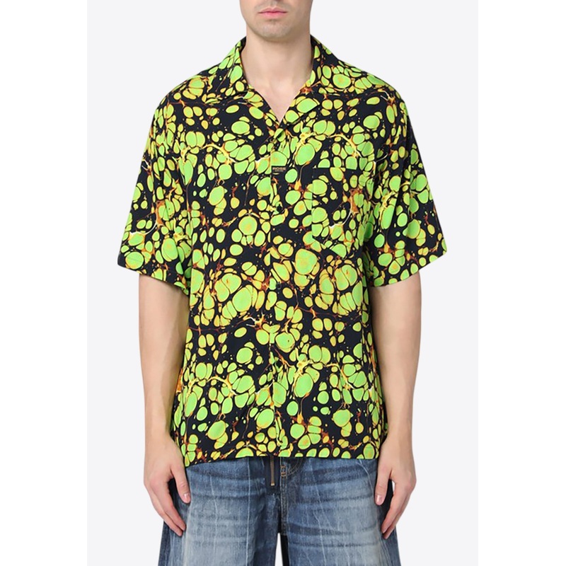 Abstract Print Bowling Shirt