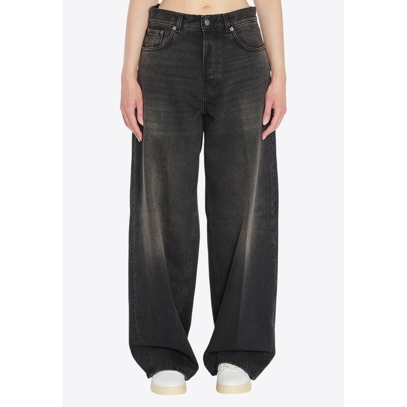 Bethany Wide-Leg Faded Jeans