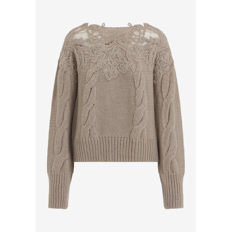 Cable-Knit Wool Sweater