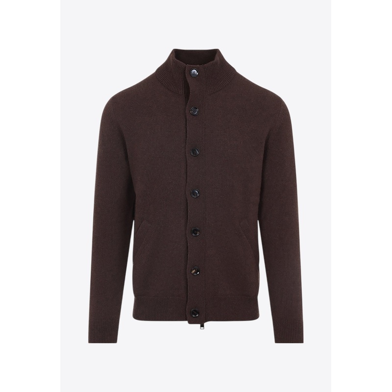 Cashmere Zip-Up Cardigan