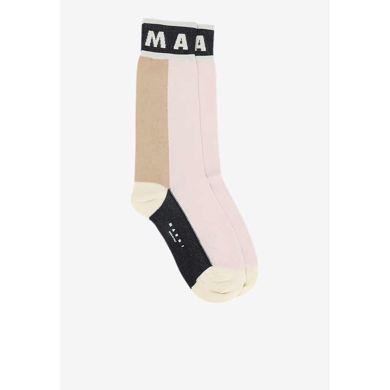 Color-Block Logo Socks