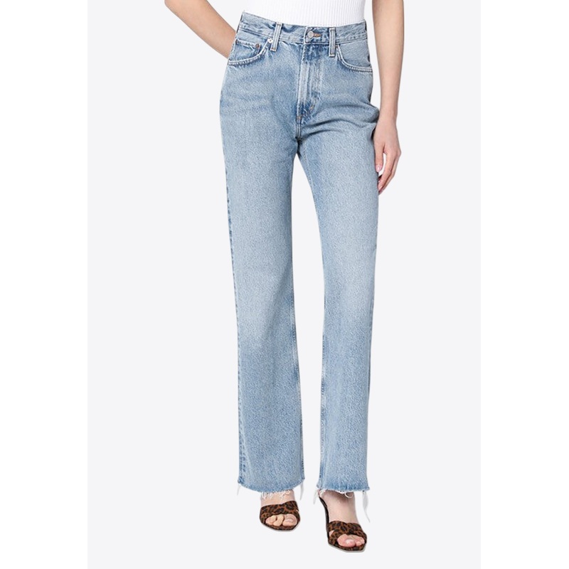 High-Waist Faded Jeans