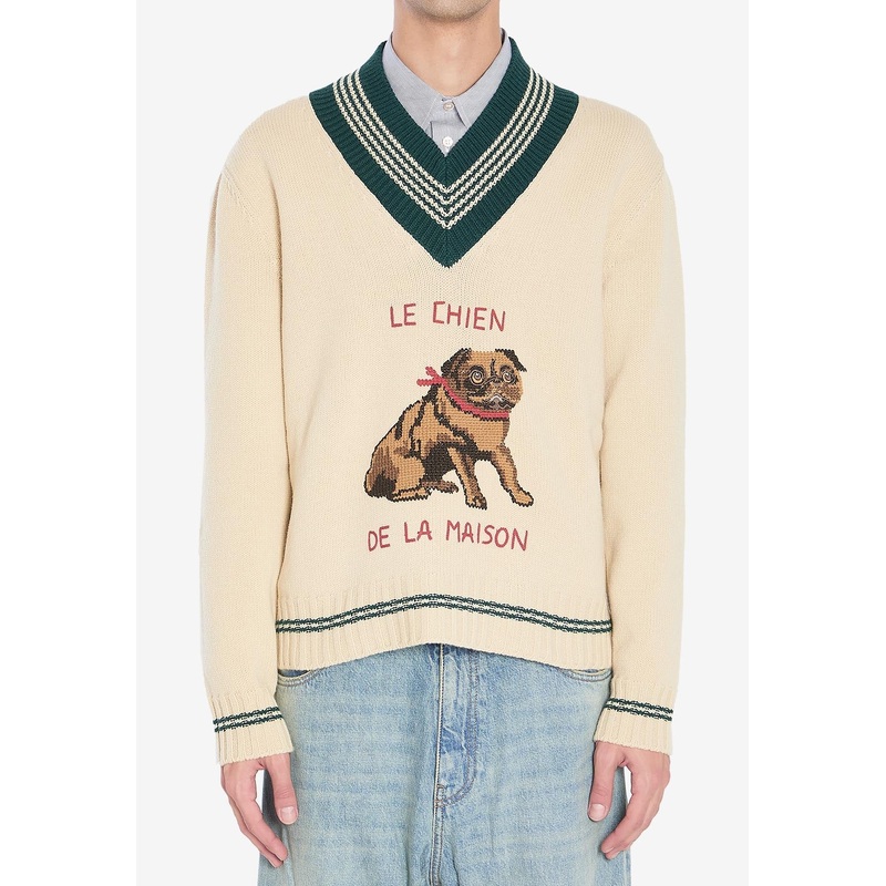 Le Chien De La Maison V-neck Wool Sweater