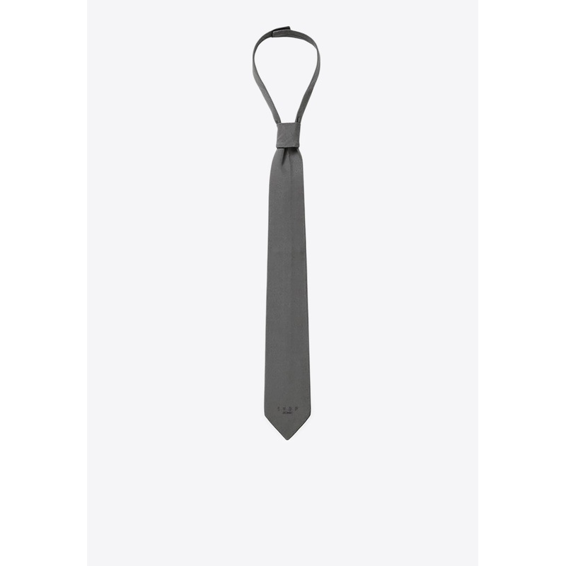 Logo Embroidered Woven Tie