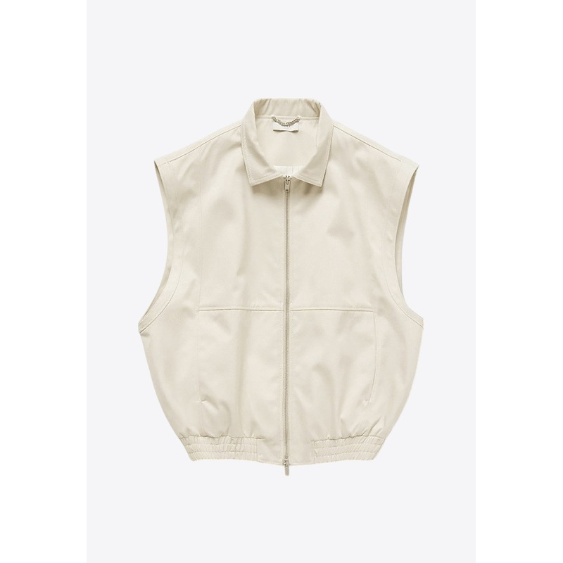 Logo Embroidered Zip-Up Vest