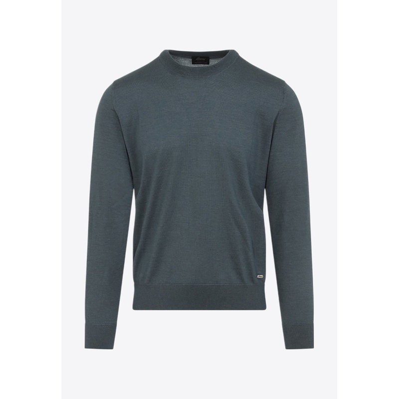 Metal-Logo Cashmere and Silk Sweater