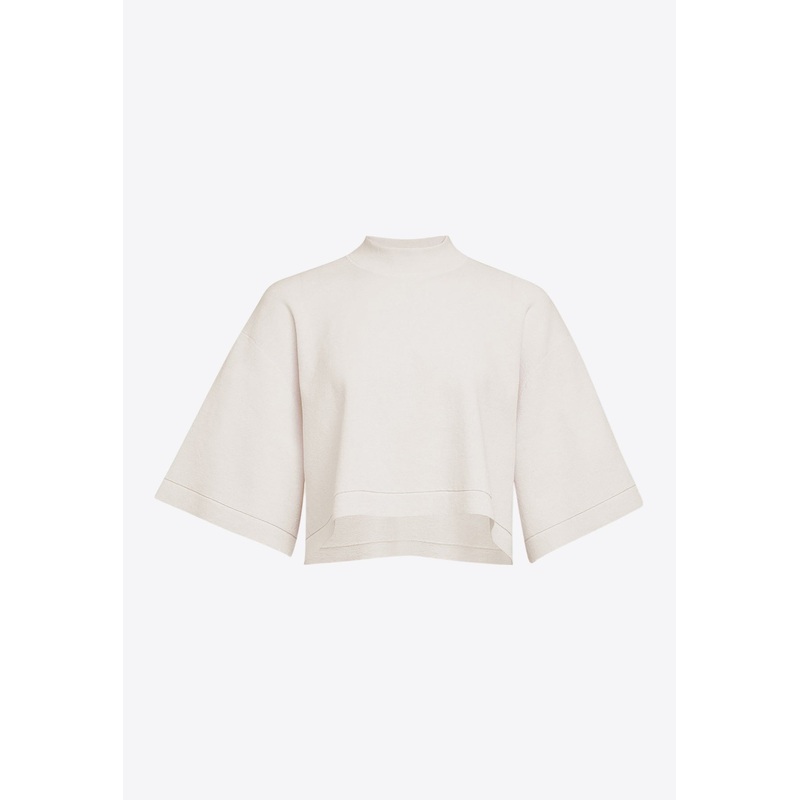 Mock-Neck Cropped T-shirt