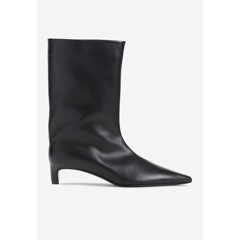 Pointed-Toe Mid-Calf Boots