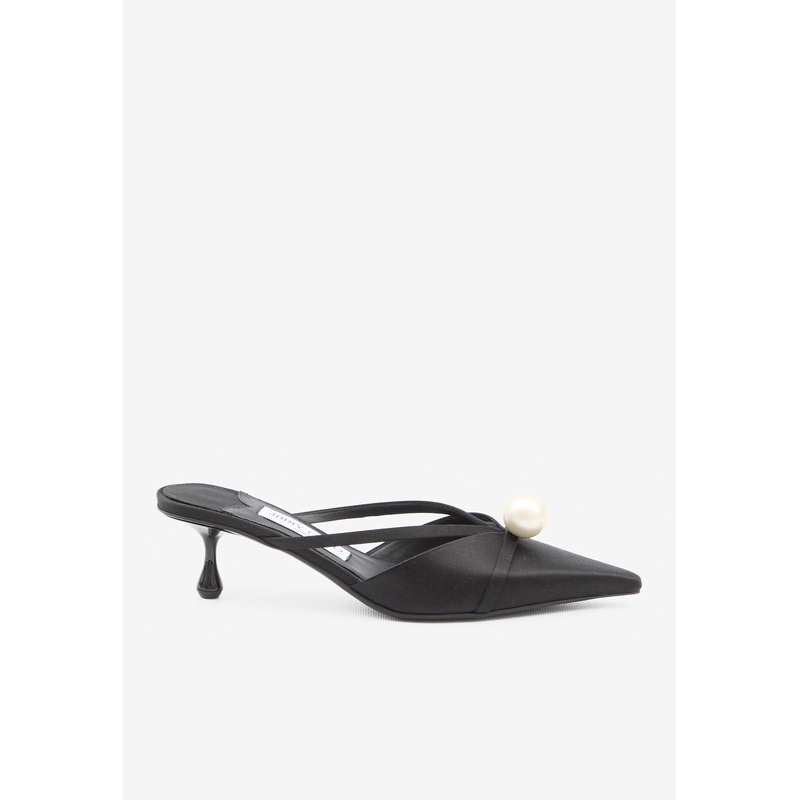 Sana 50 Satin Mules with Pearl