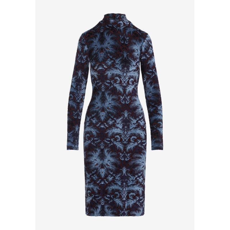 Velour Paisley Knee-Length Dress