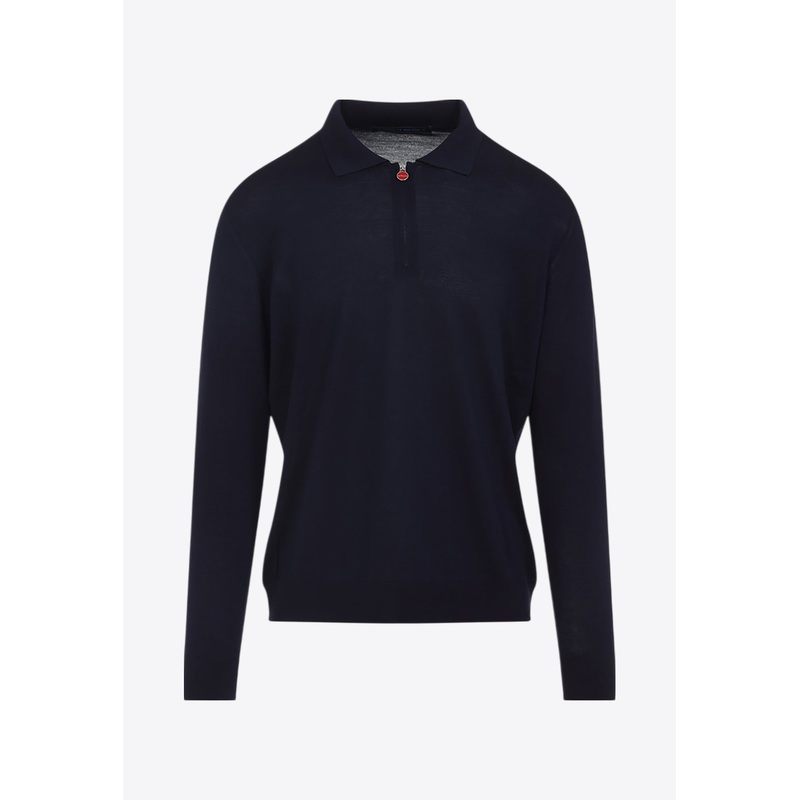 Wool Long-Sleeved Polo Sweater