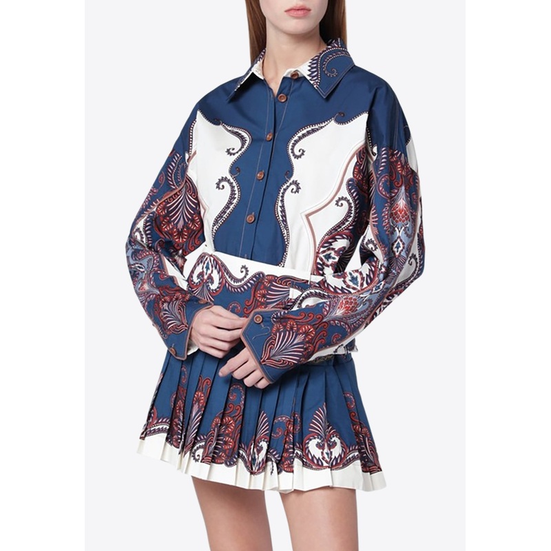 Arabesque Print Long-Sleeved Shirt