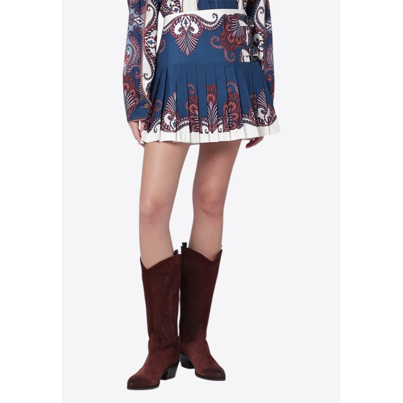 Arabesque Scarf Pleated Mini Skirt