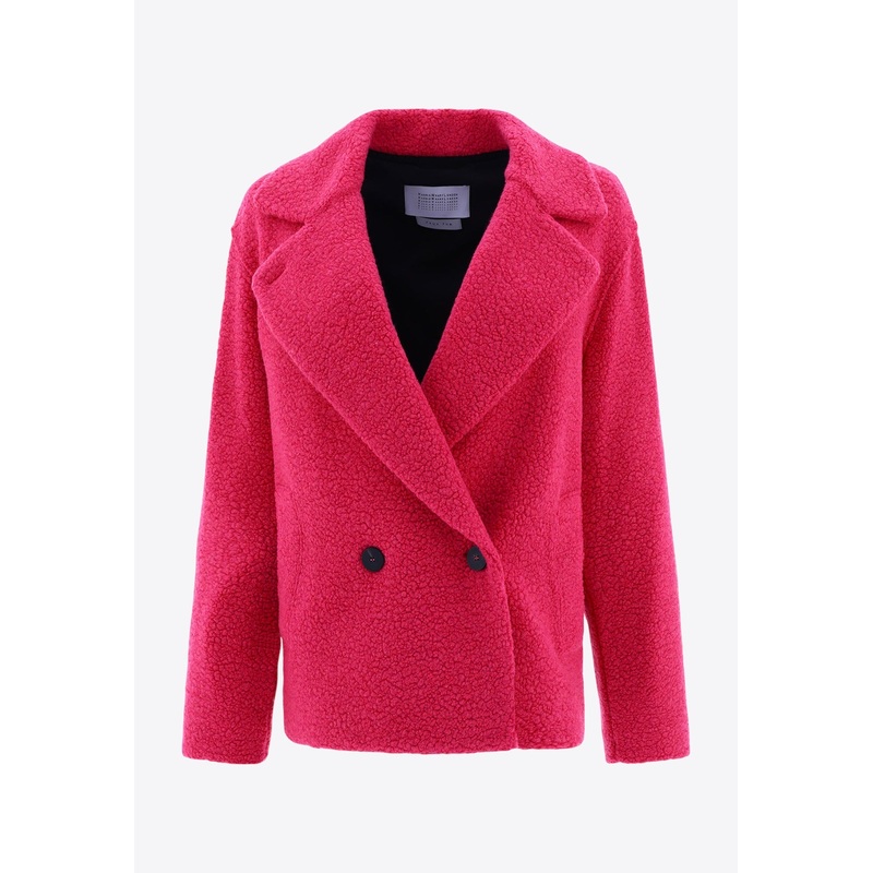 Double-Breasted Boucle Wool Coat
