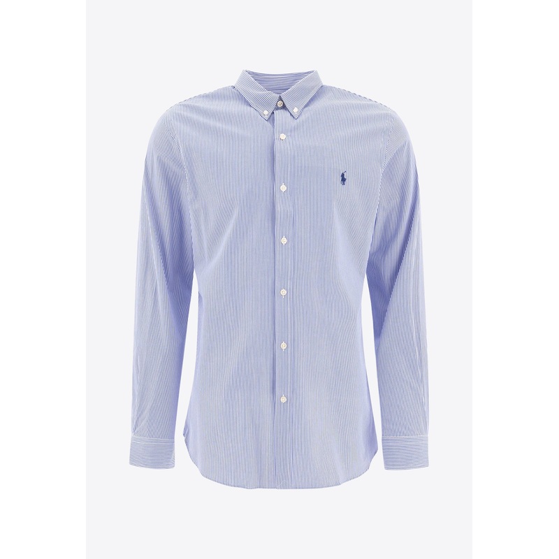 Logo Embroidered Stripe Shirt
