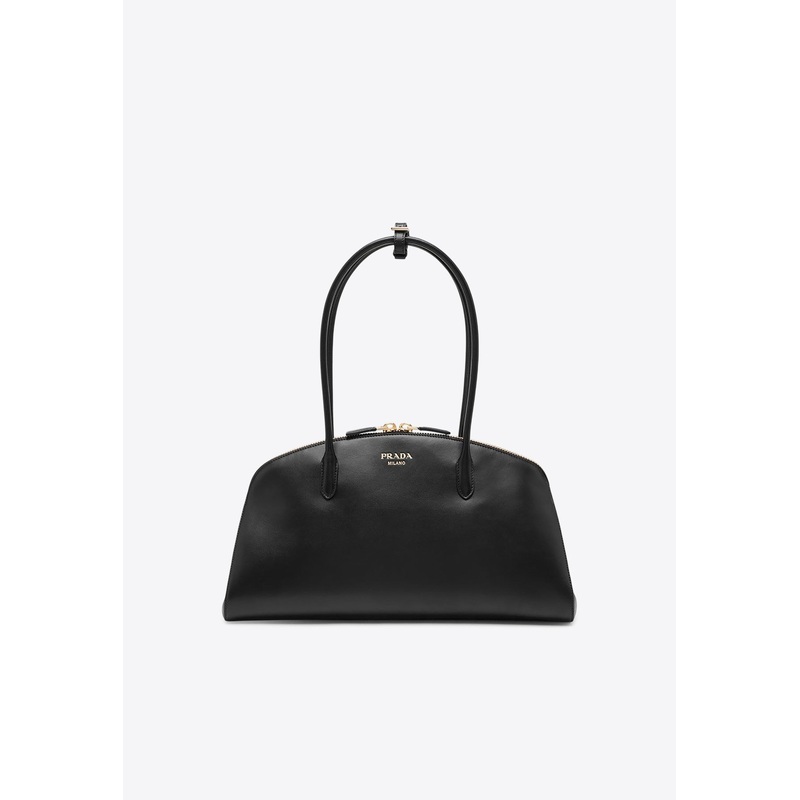 Logo Leather Top Handle Bag