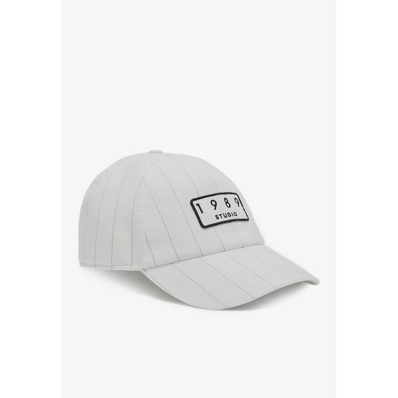 Logo Patch Striped Baseball Cap