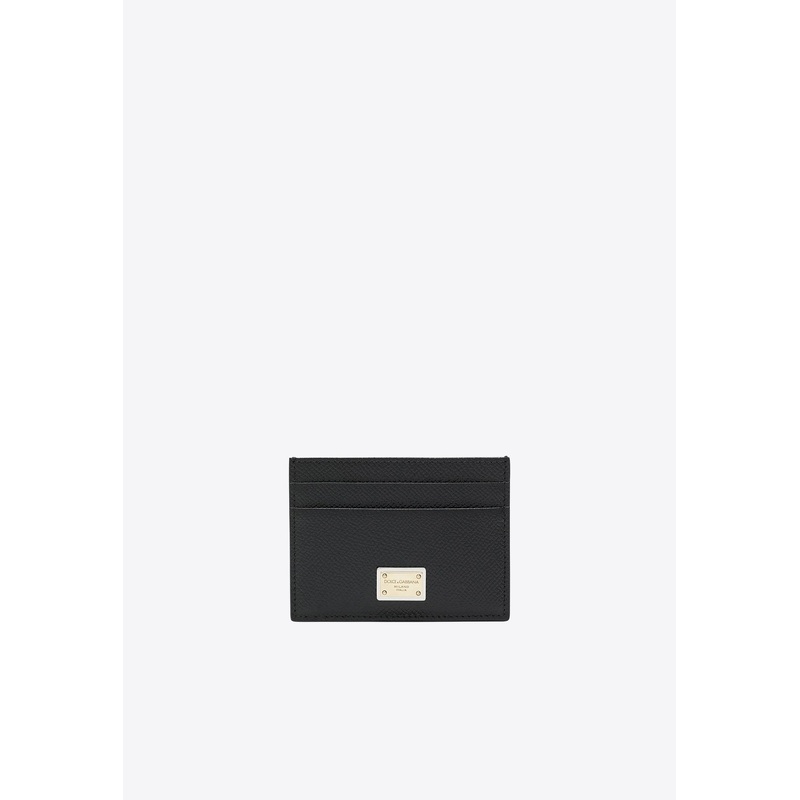 Logo Plaque Leather Cardholder