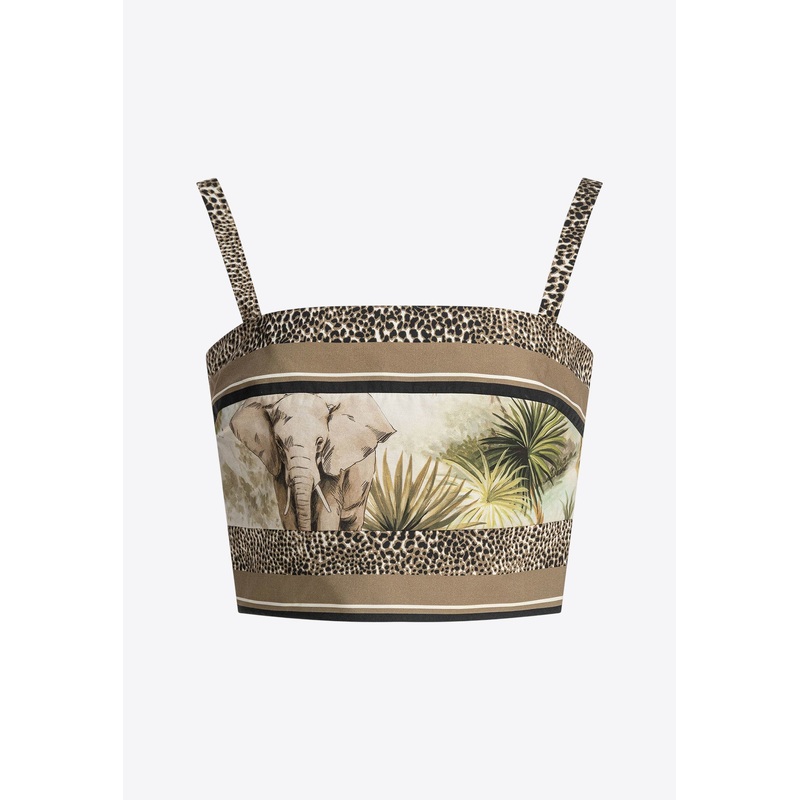 Savannah Print Cropped Top