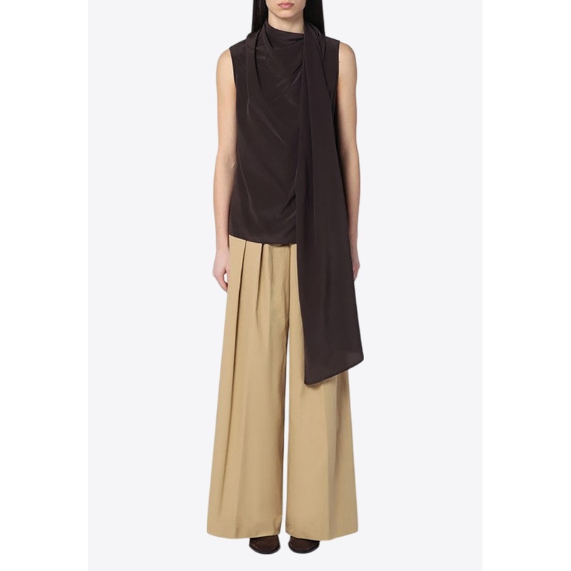 Silk Blouse with Wrap-Around Scarf