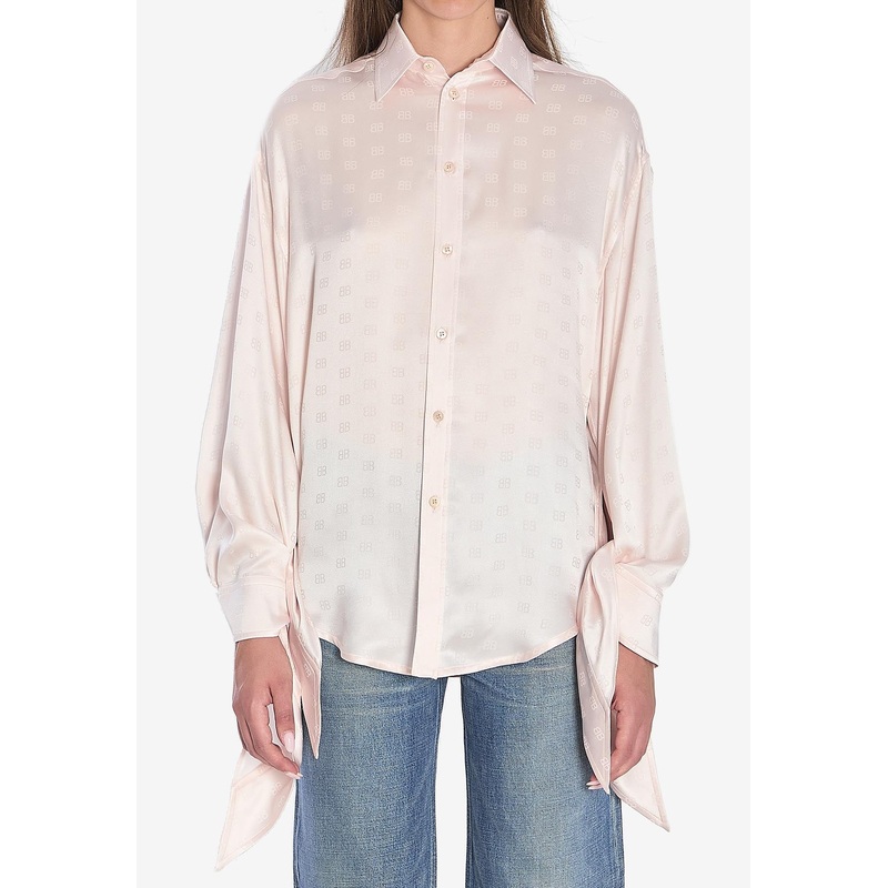 BB Logo Jacquard Silk Shirt