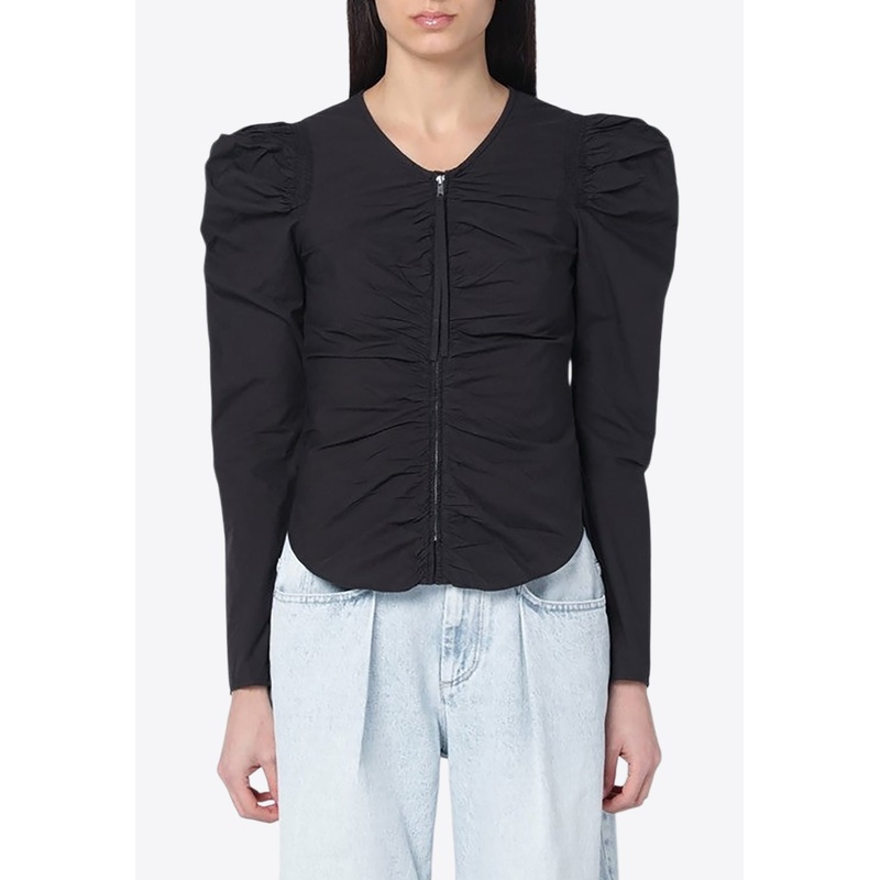 Benatea Gathered Zip-Up Top