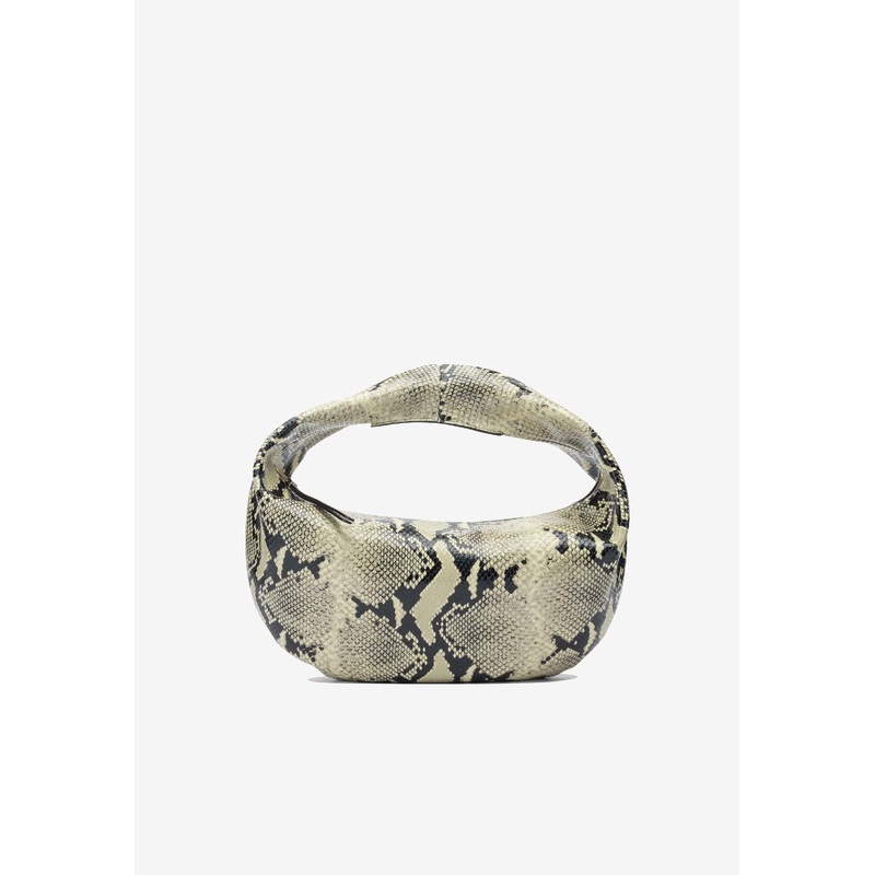 Medium Olivia Python Print Leather Hobo Bag