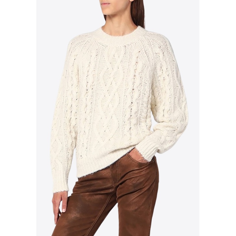 Mohair-Blend Cable-Knit Sweater