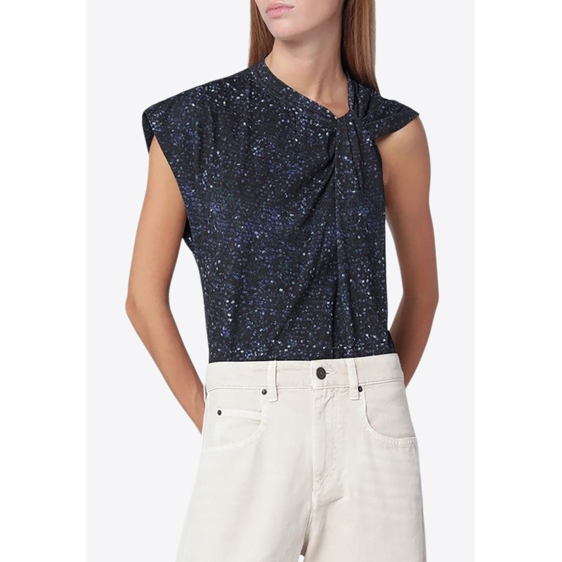 Nayda Asymmetrical Printed Top