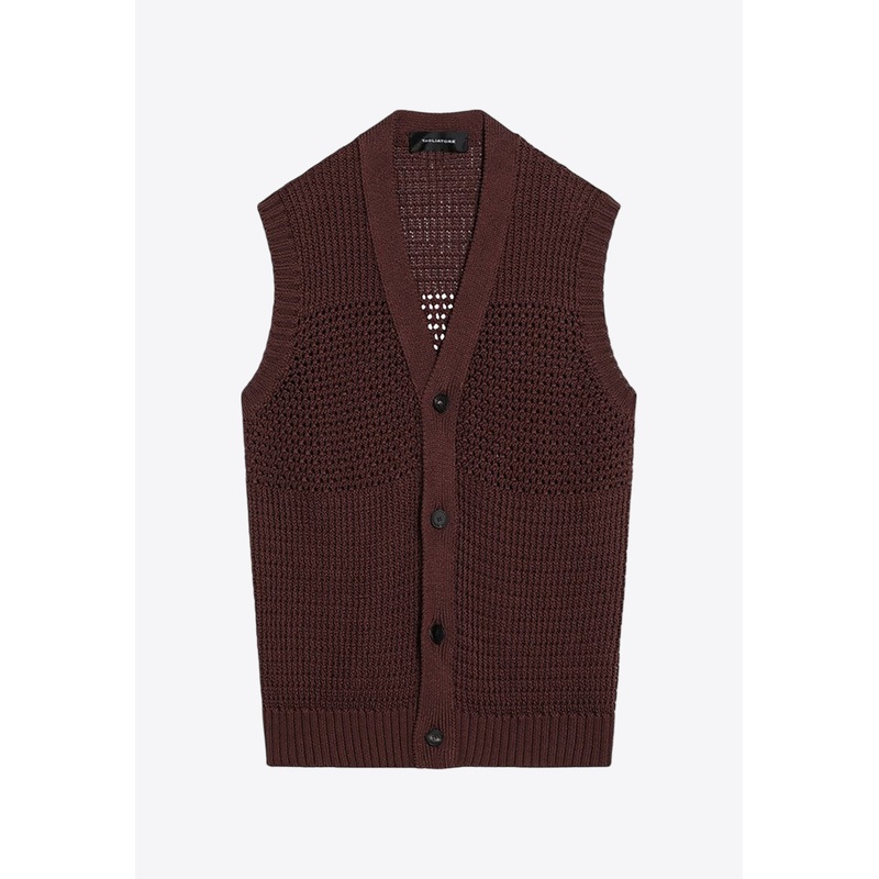 Perforated Buttoned Vest