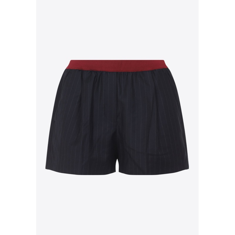 Pinstriped Virgin Wool Shorts