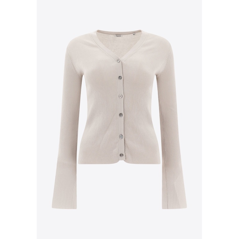 Ribbed Buttoned Cardigan