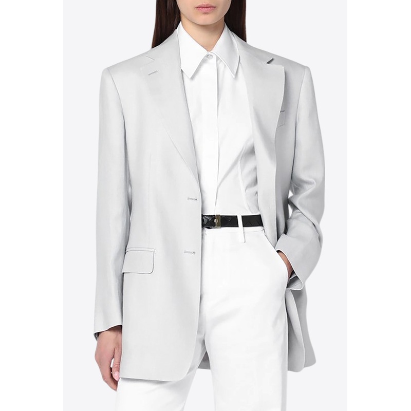 Single-Breasted Linen Jacket