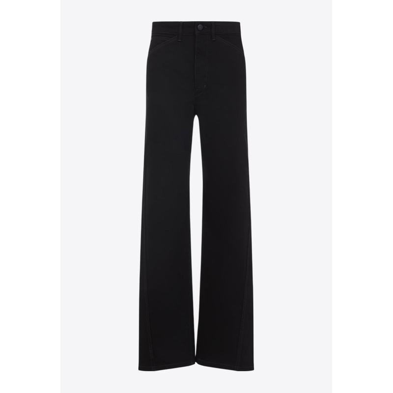 Twisted Straight-Leg Pants