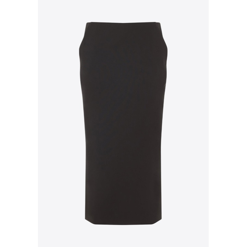 Wool Midi Pencil Skirt