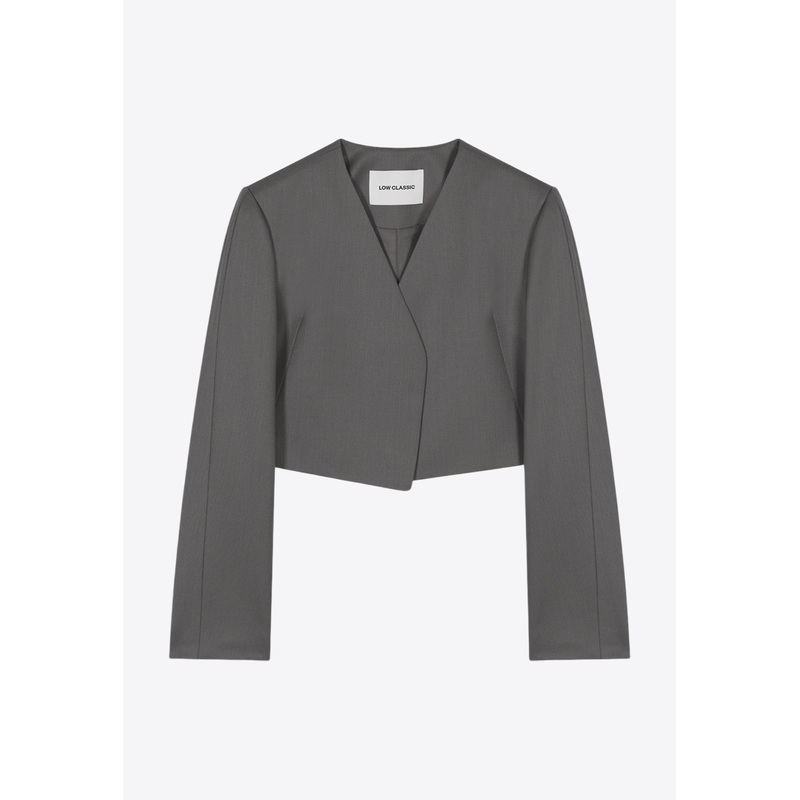 Collarless Cropped Blazer