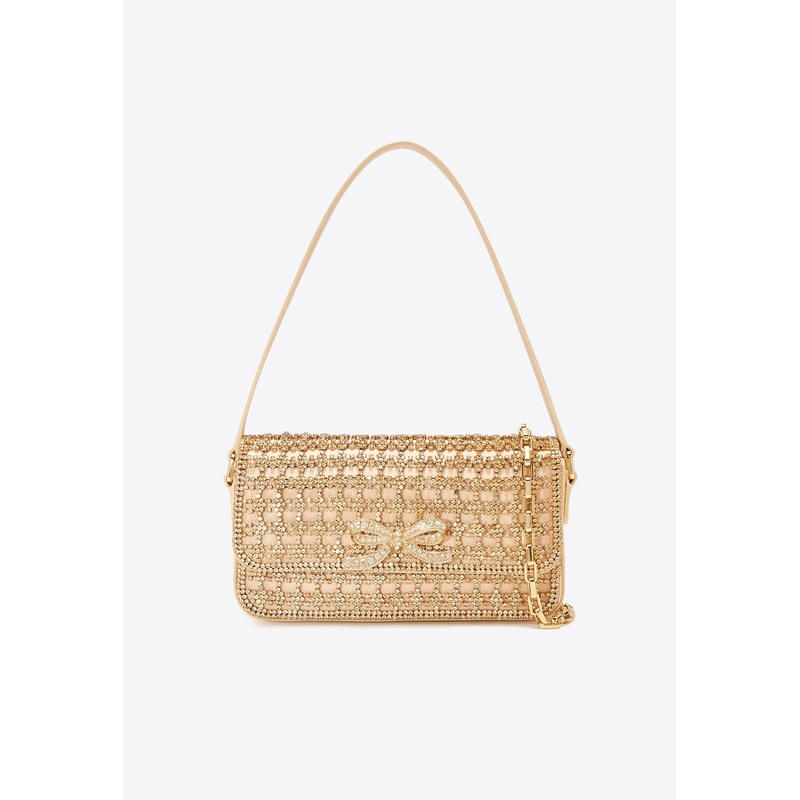 Crystal-Embellished Shoulder Bag