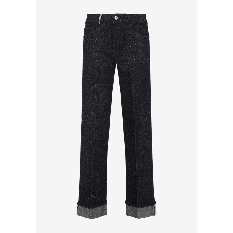 Cuffed Straight-Leg Jeans