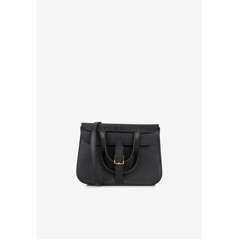 Halzan 22 in Black Swift Leather with Gold Hardware