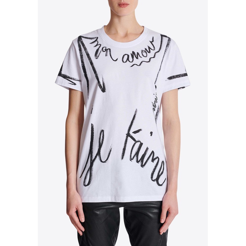 Je t'aime Mon Amour Print T-shirt