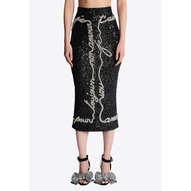 Love Letter Sequined Midi Skirt