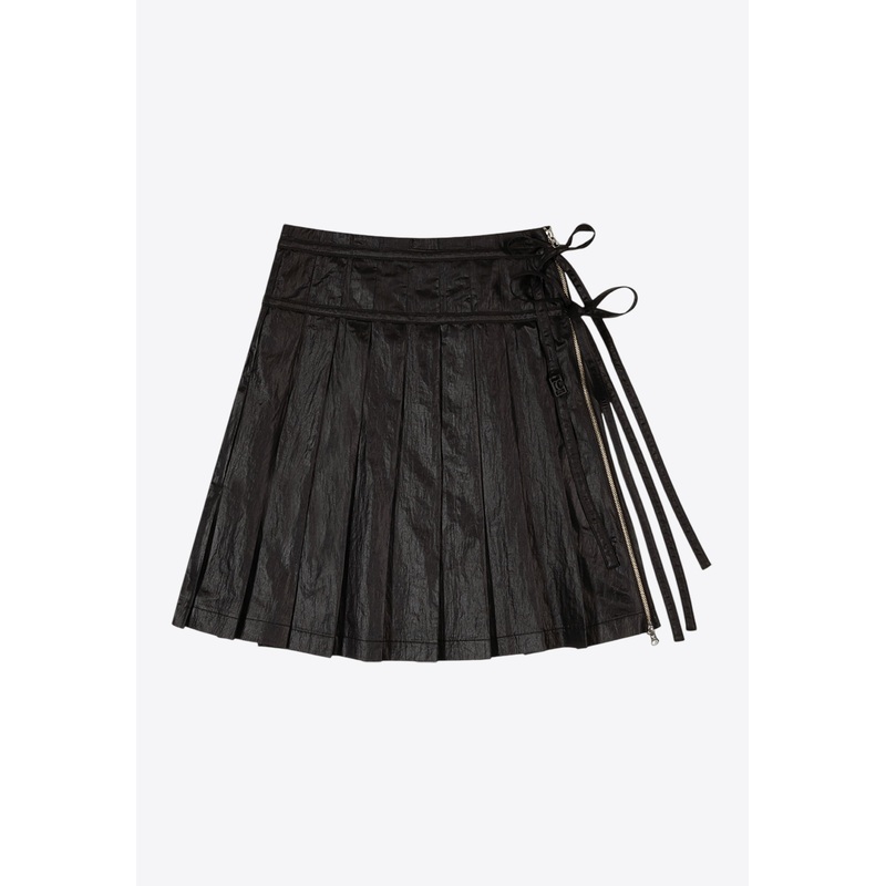 Pleated Zipper Skirt