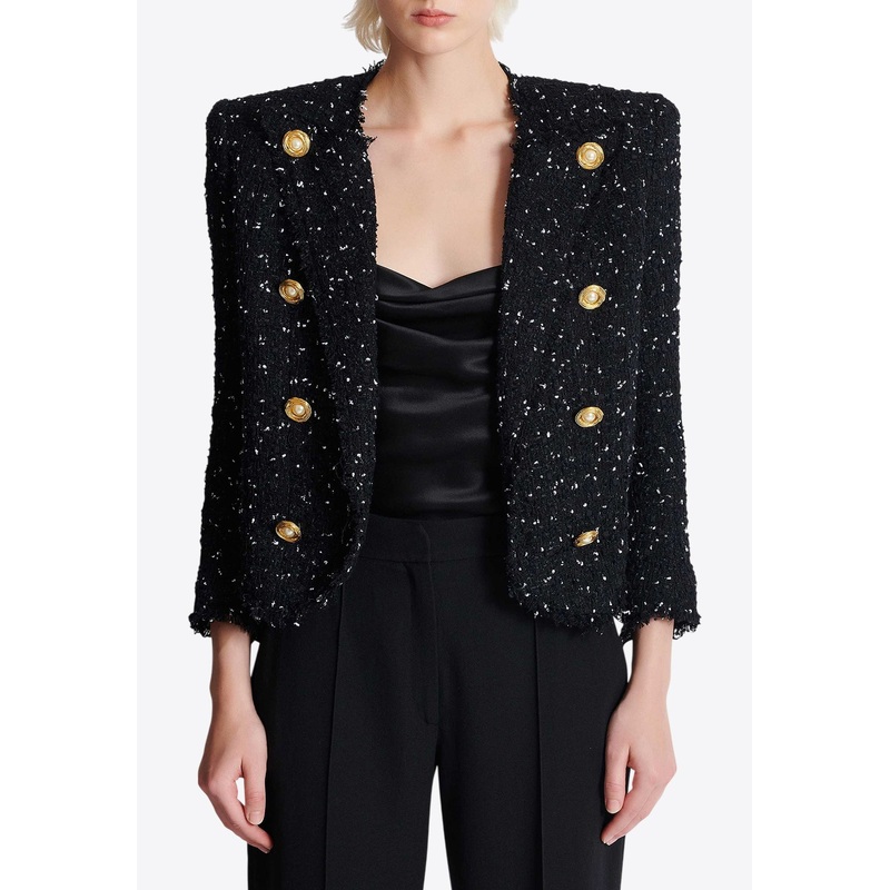Polka-Dot Tweed Jacket
