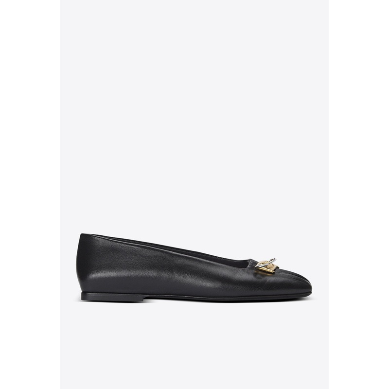 Safety Pin Nappa Leather Ballet Flats