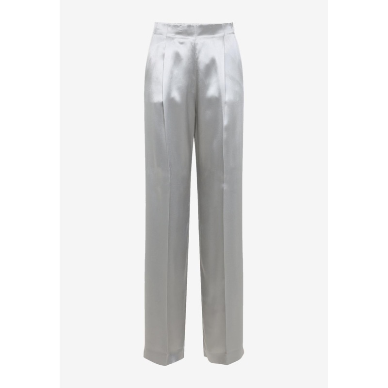 Satin Straight-Leg Pants