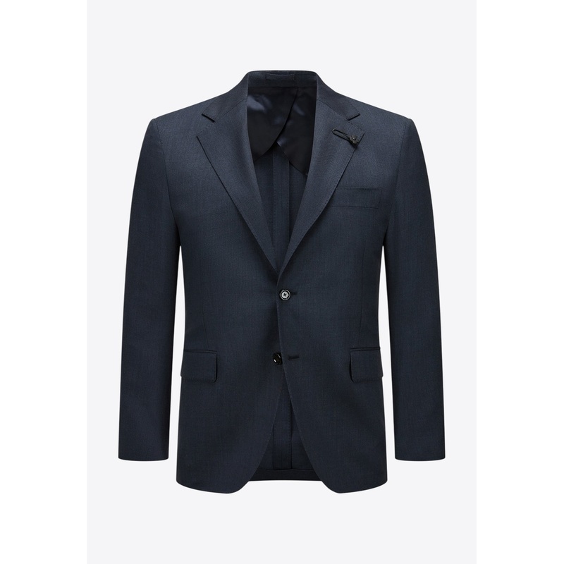 Single-Breasted Wool-Blend Suit