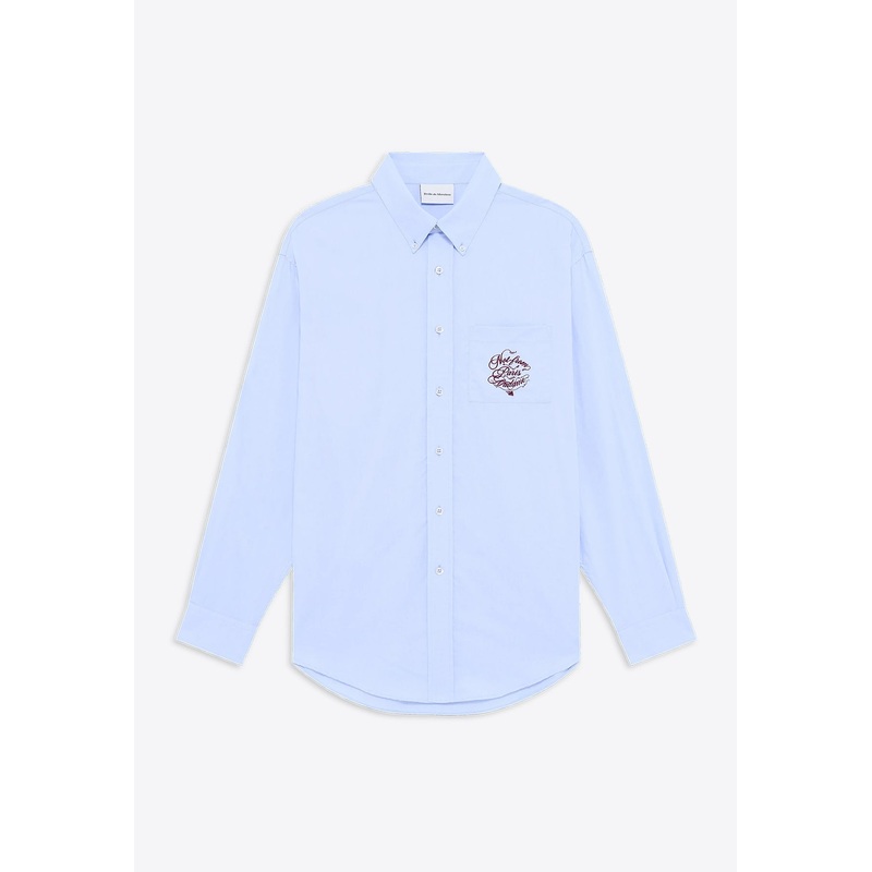 Slogan Vignes Print Long-Sleeved Shirt