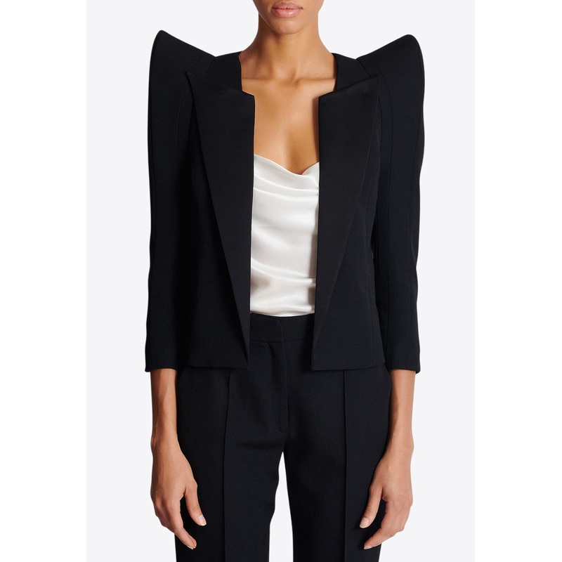 Structured Shoulders Cropped Blazer