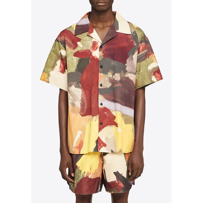 Abstract Print Short-Sleeved Shirt