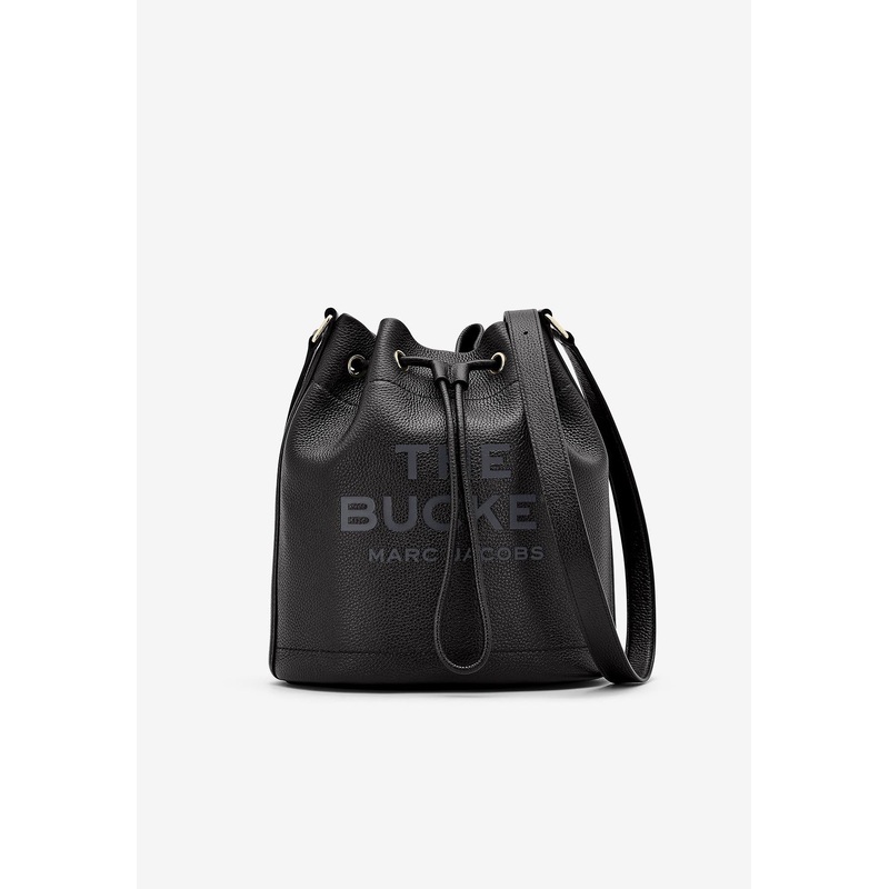 Large Grained Leather Bucket Bag